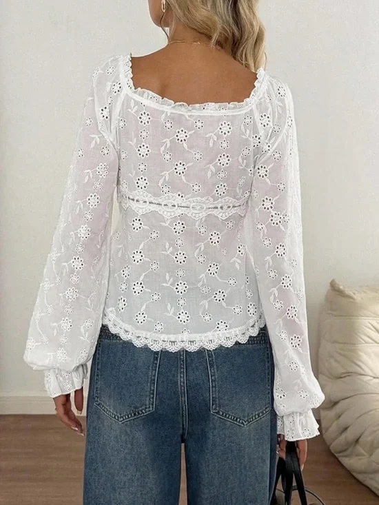Eyelet and Lace Blouse - Picture 2 of 9